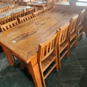 Mesa mineira tampo em peroba machetada 200x100